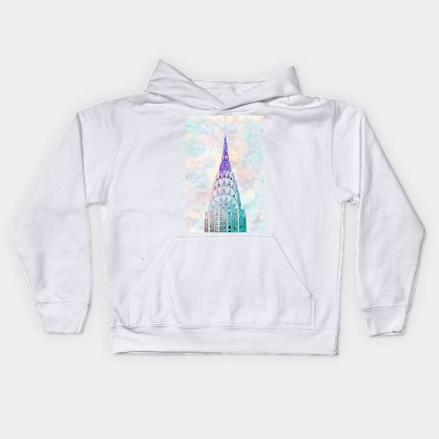 Chrysler Building (Watercolor) Kids Hoodie by goldstreet